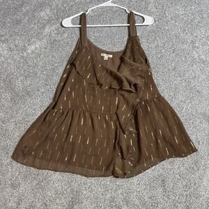 Cato Babydoll Top Plus 22/24W Boho Tiered Flowy Ruffle Lined Feminine Romantic